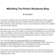 Thumbnail Building The Perfect Wordpress  Blog 