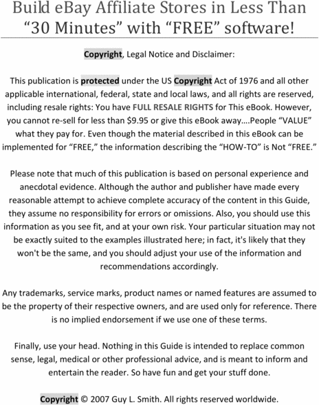 Product picture Build eBay Affiliate Stores 